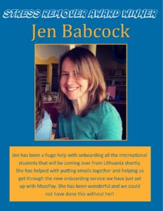Award Winner - Jen Babcock June 2016