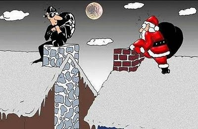 Santa going down chimney 